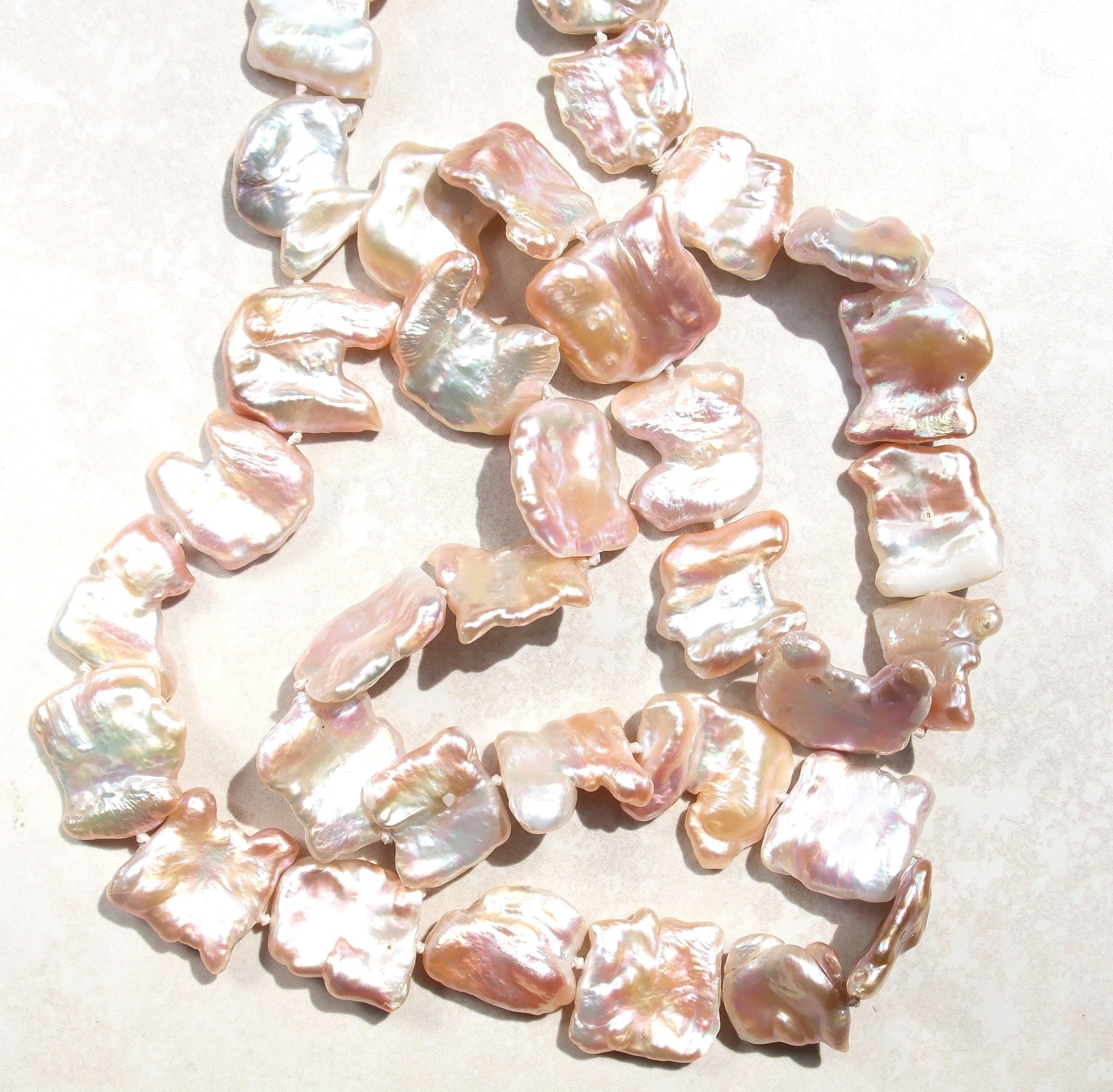 A necklace of natural Keshi pearls