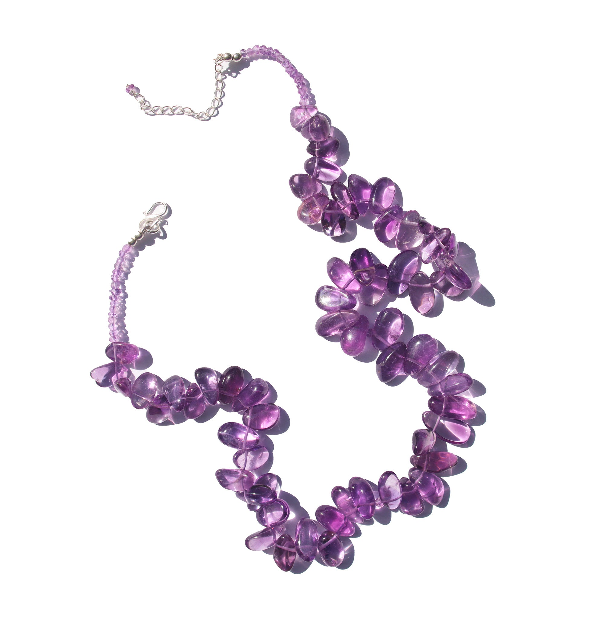 Silver Amethyst scatter necklace