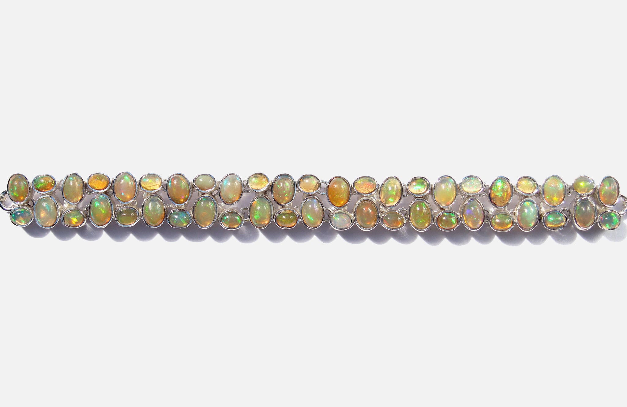 Silver Ethiopian opal  bracelet