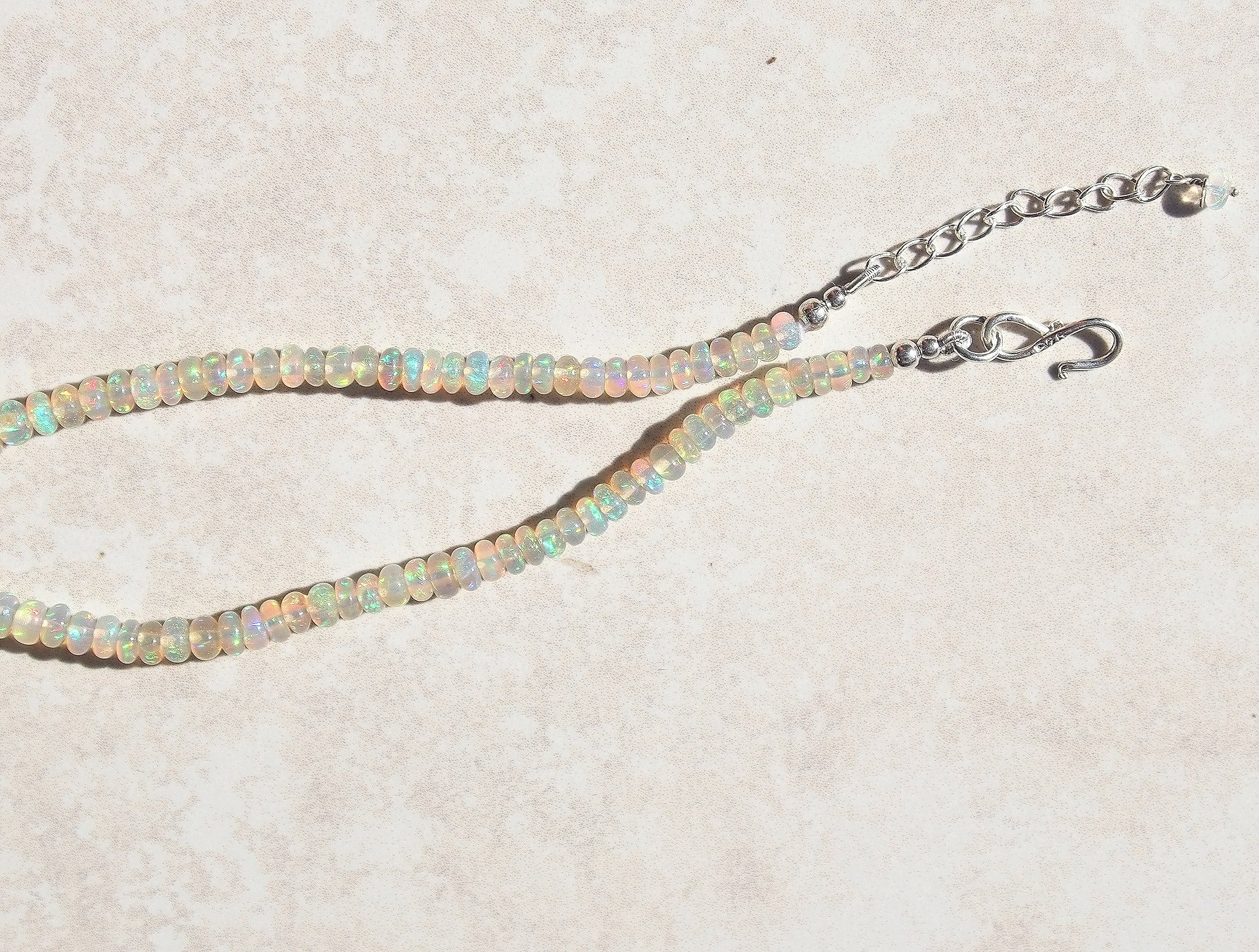 White opal beaded necklace