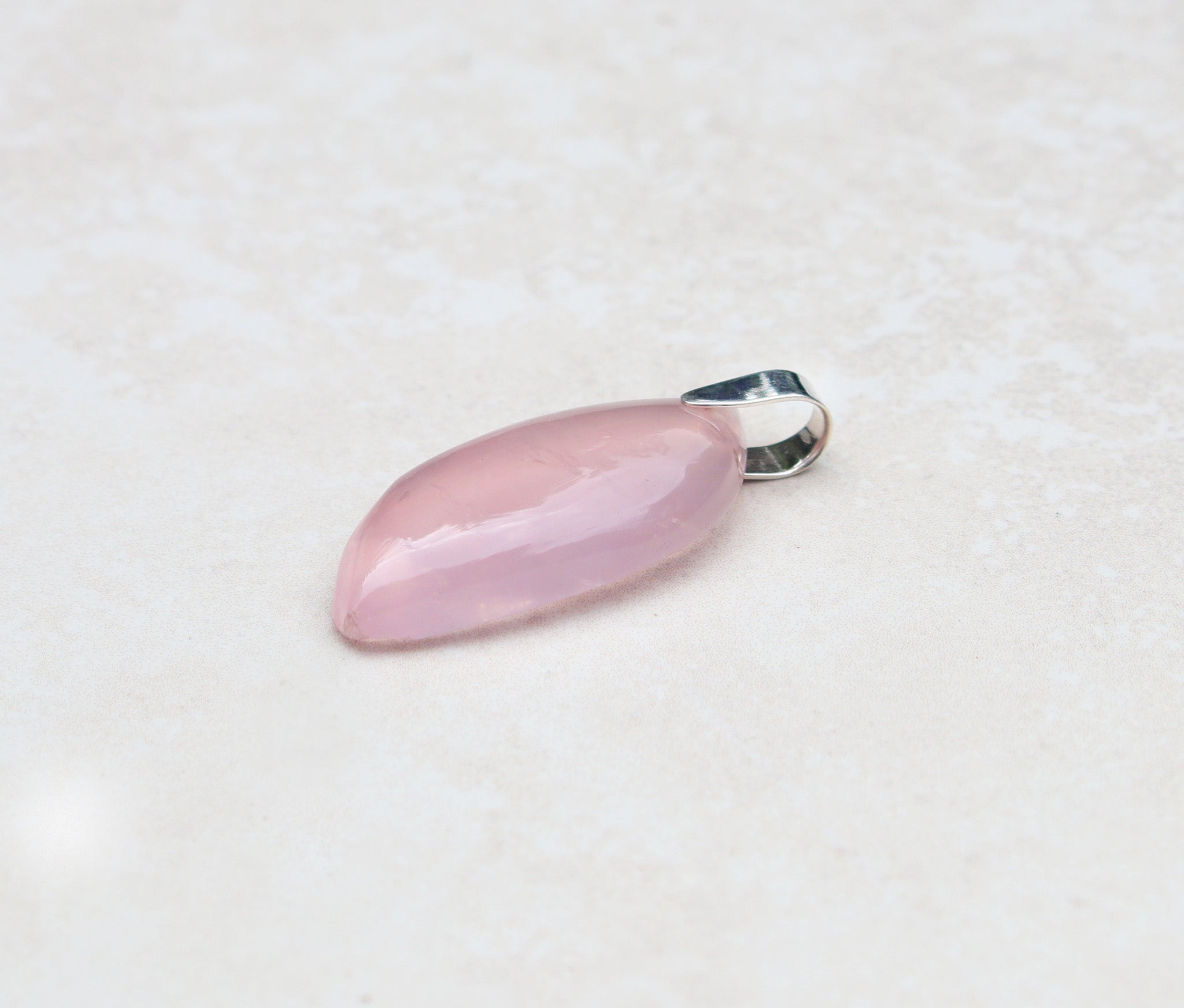 Silver Rose quartz slice