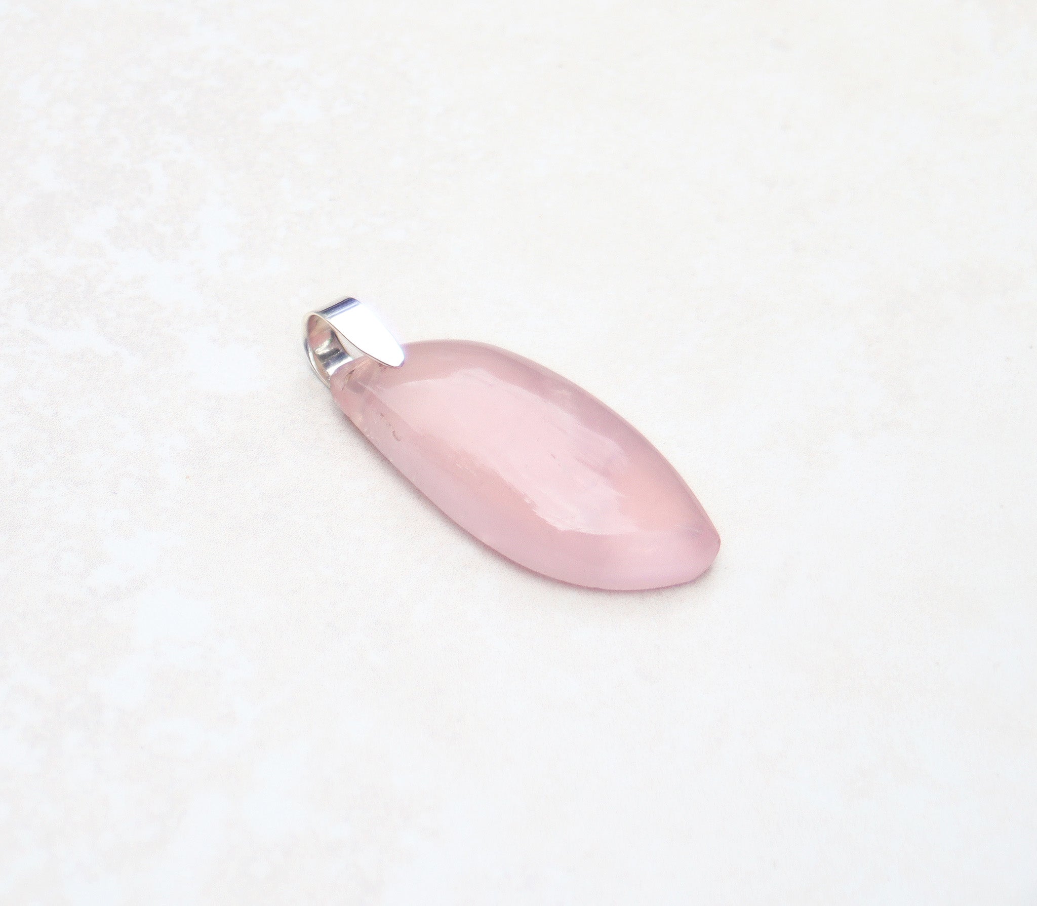Silver Rose quartz slice