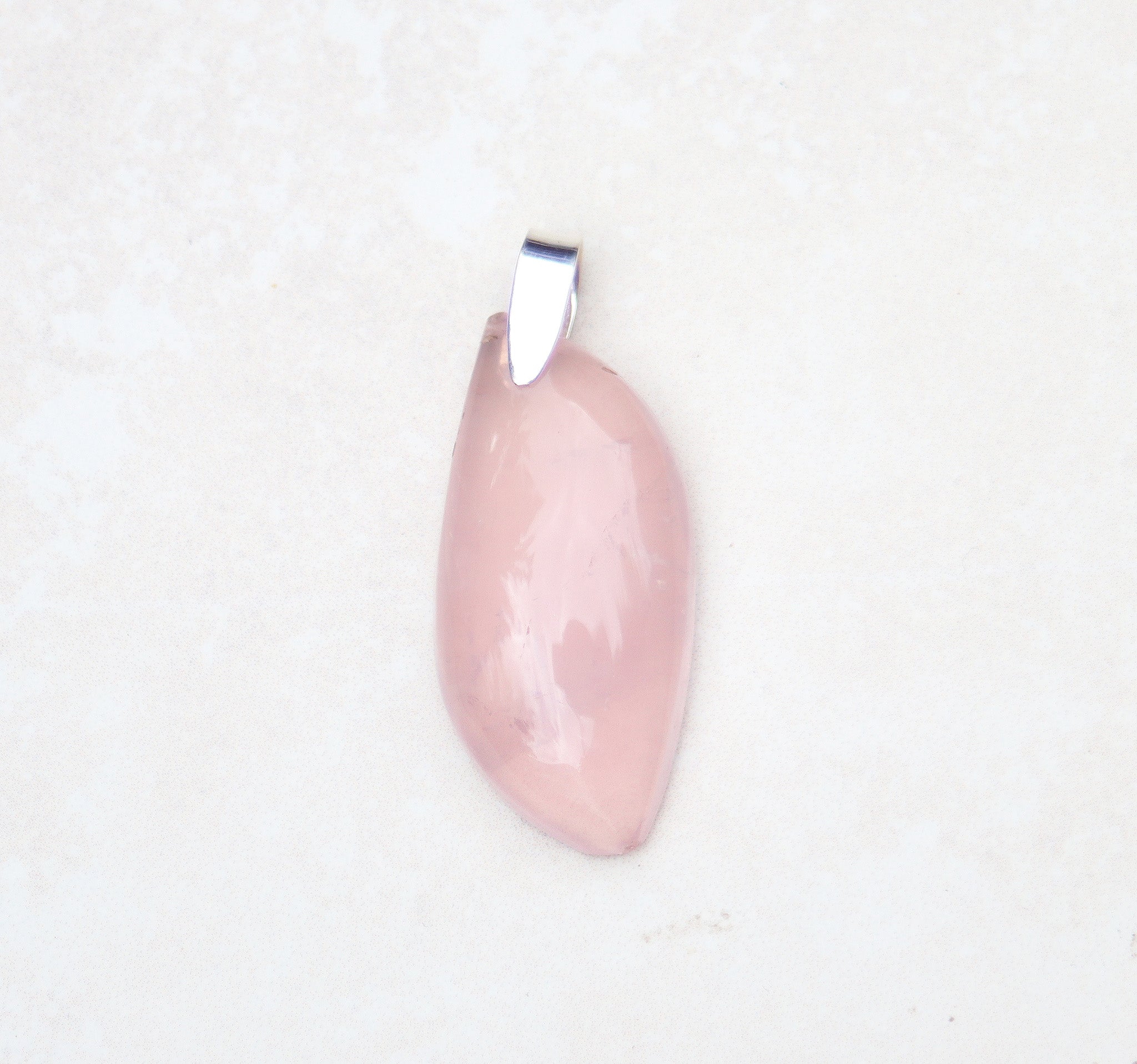 Silver Rose quartz slice