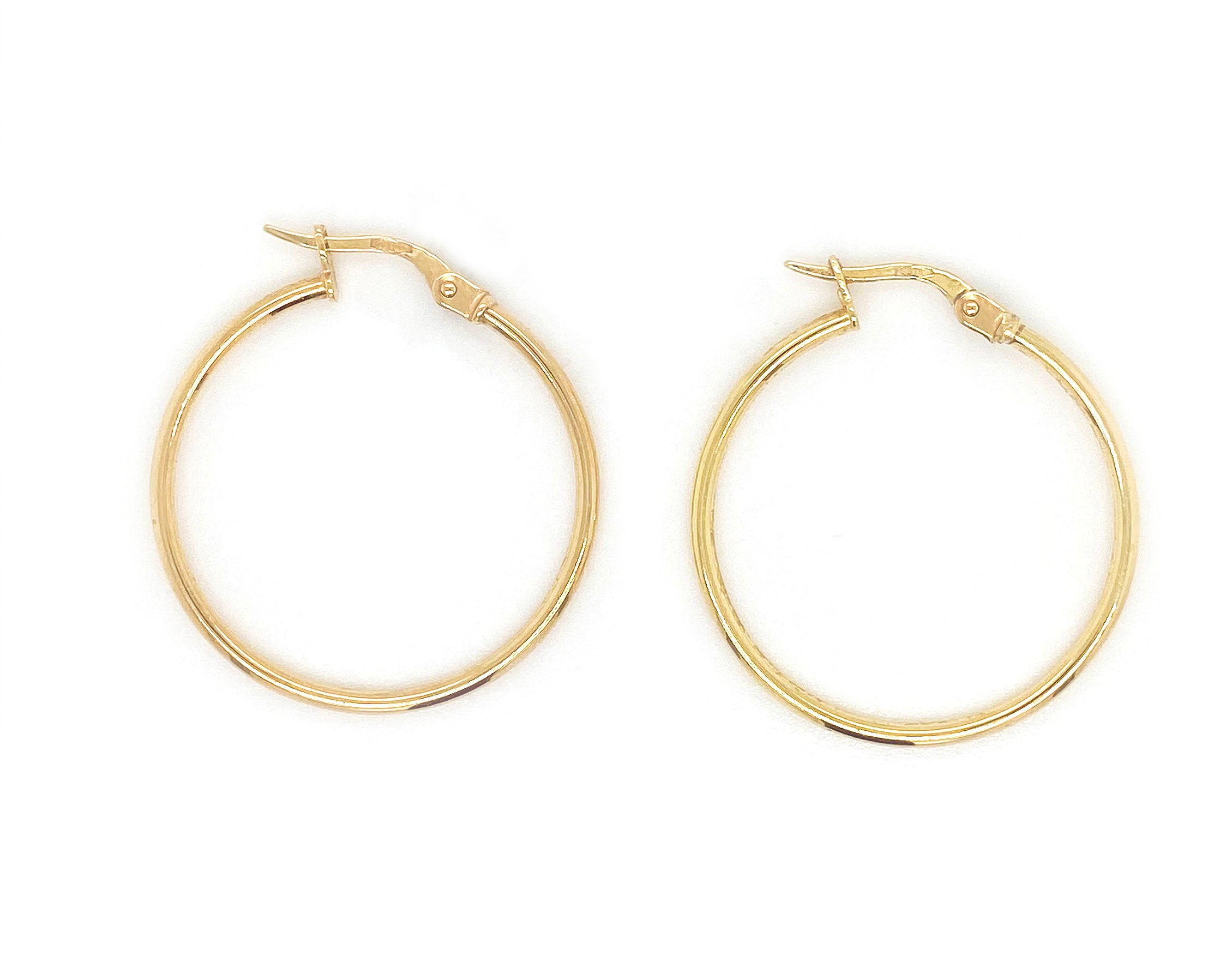 9ct Yellow Gold Round Hoops