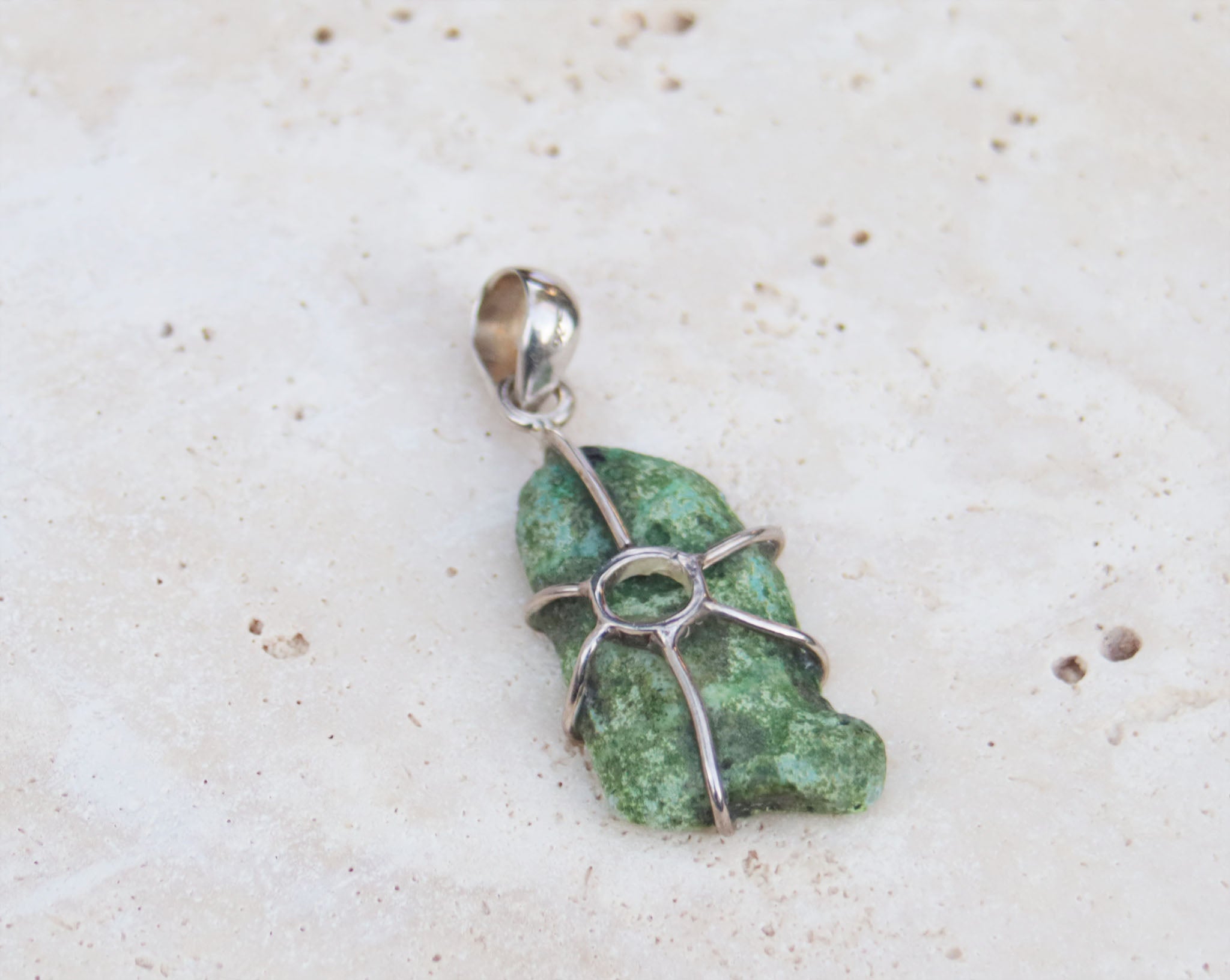 Silver Agate Druzy Pendant