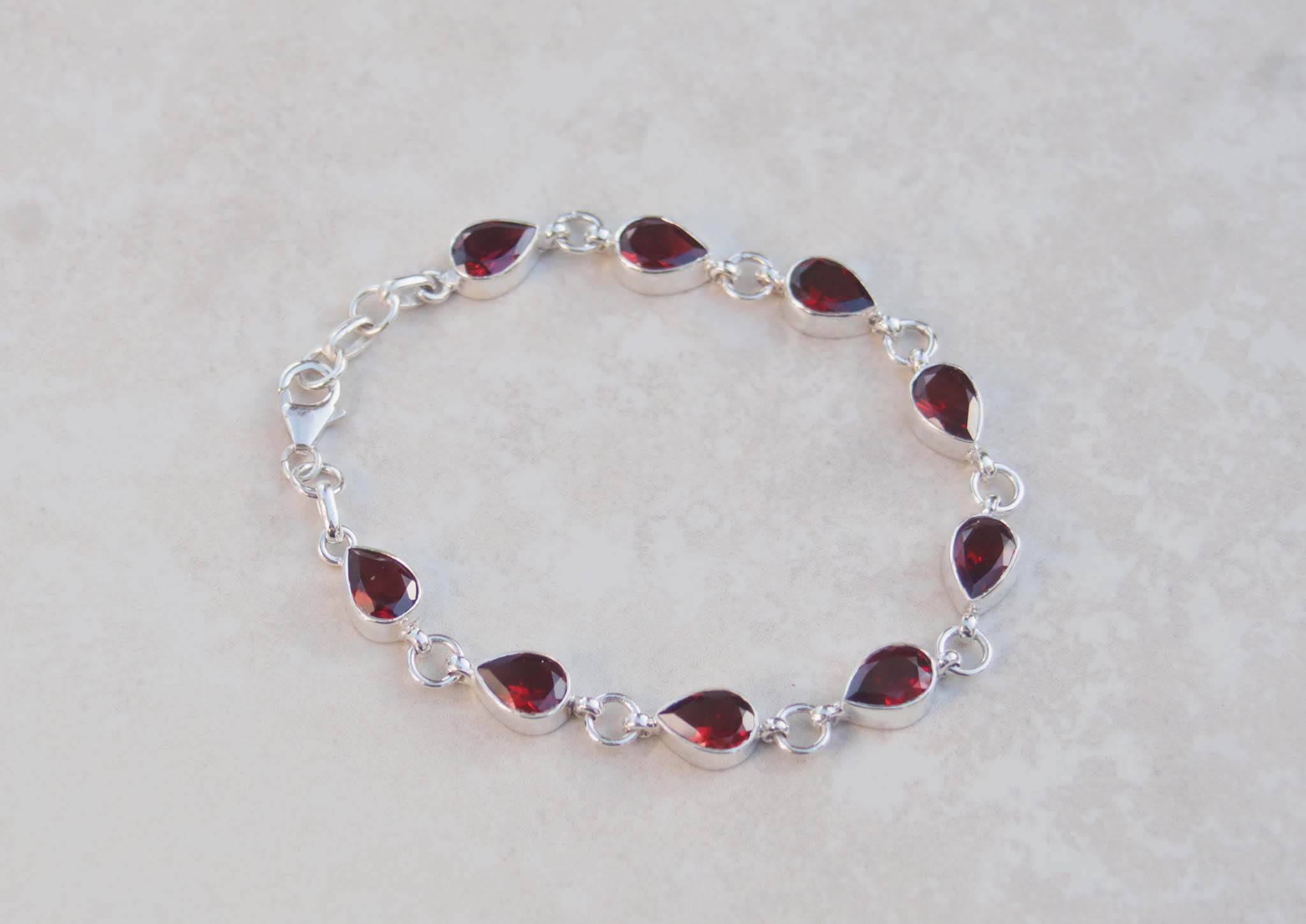 Silver deals garnet bracelet