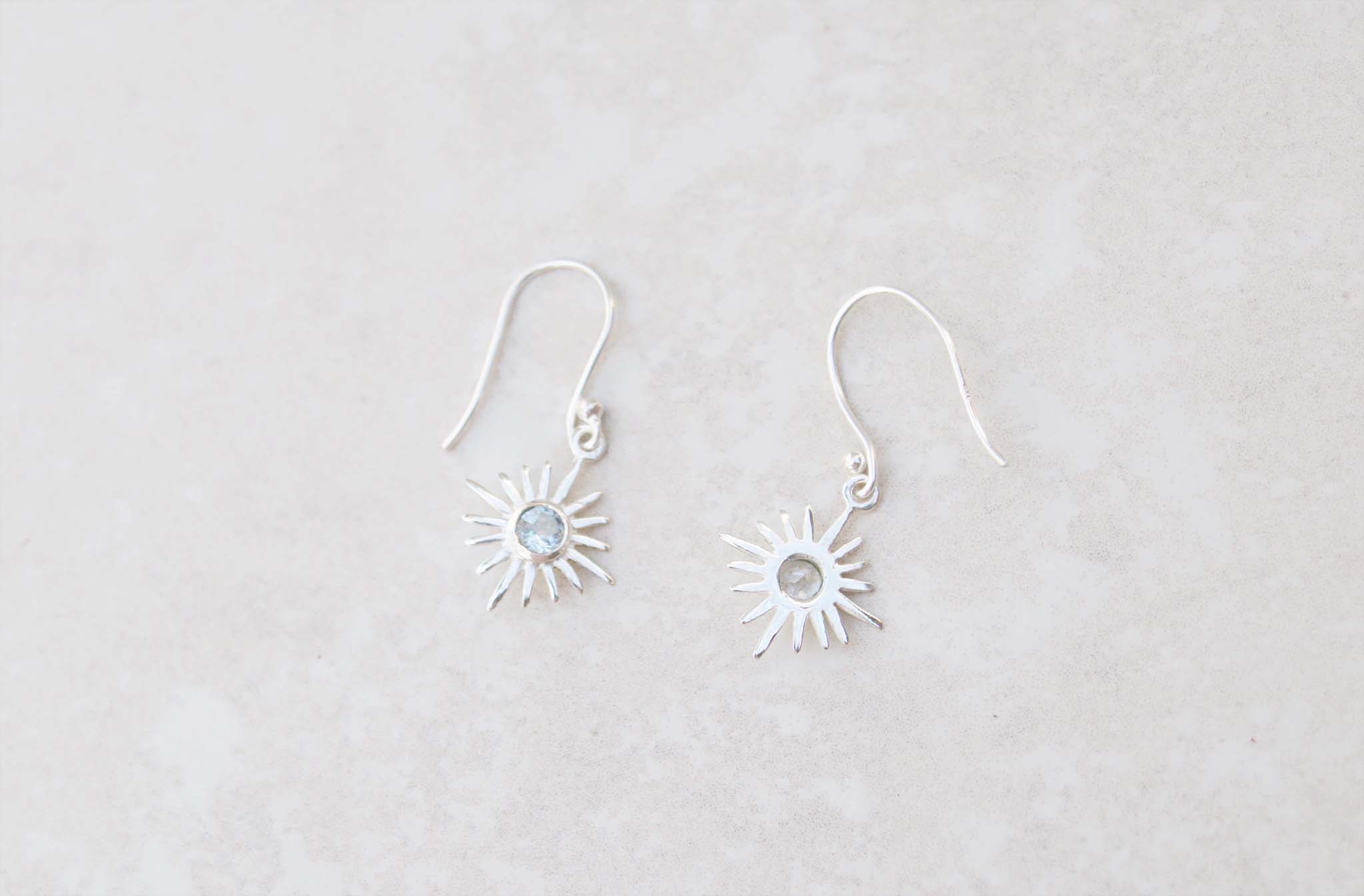 Aquamarine Stars Hook Earring