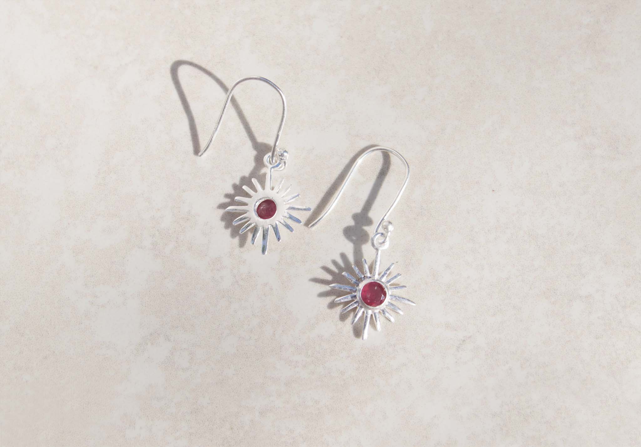 Ruby Stars Hook Earring