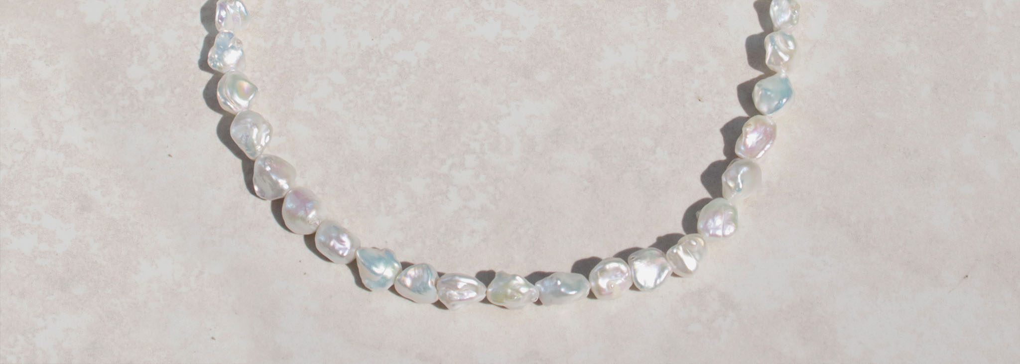 Silver princess baroque pearl necklace