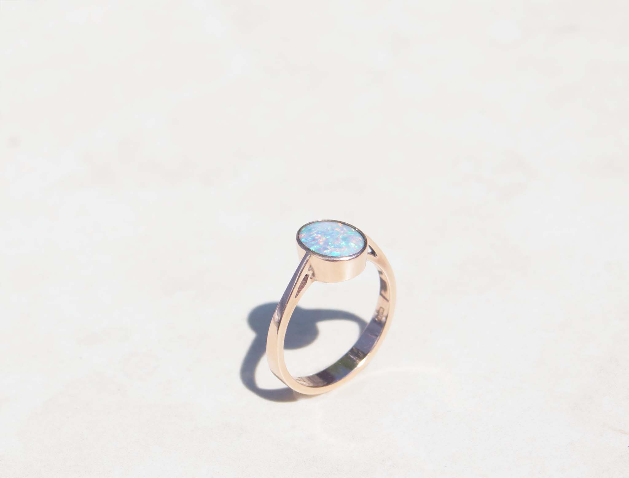 9ct Rose gold Opal galaxy ring
