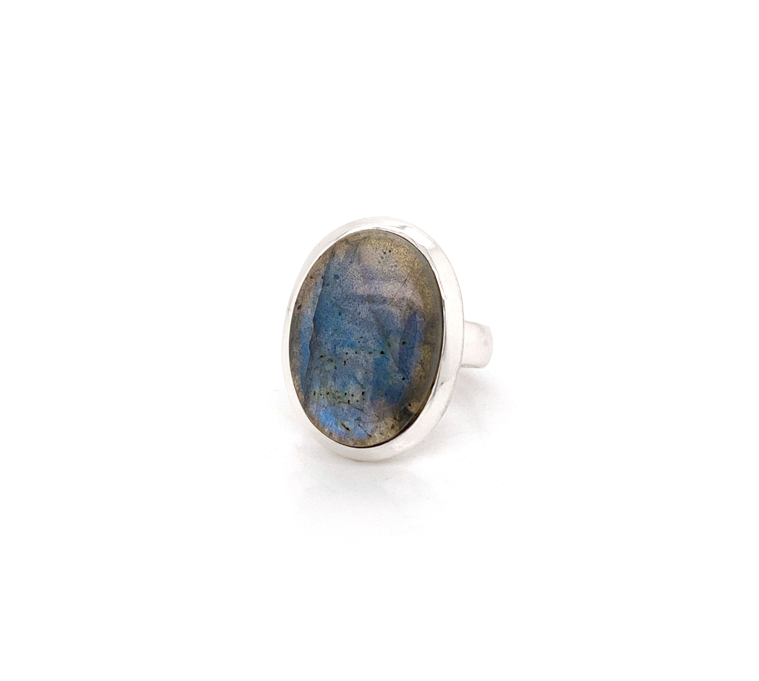 Silver Large Labradorite Ring