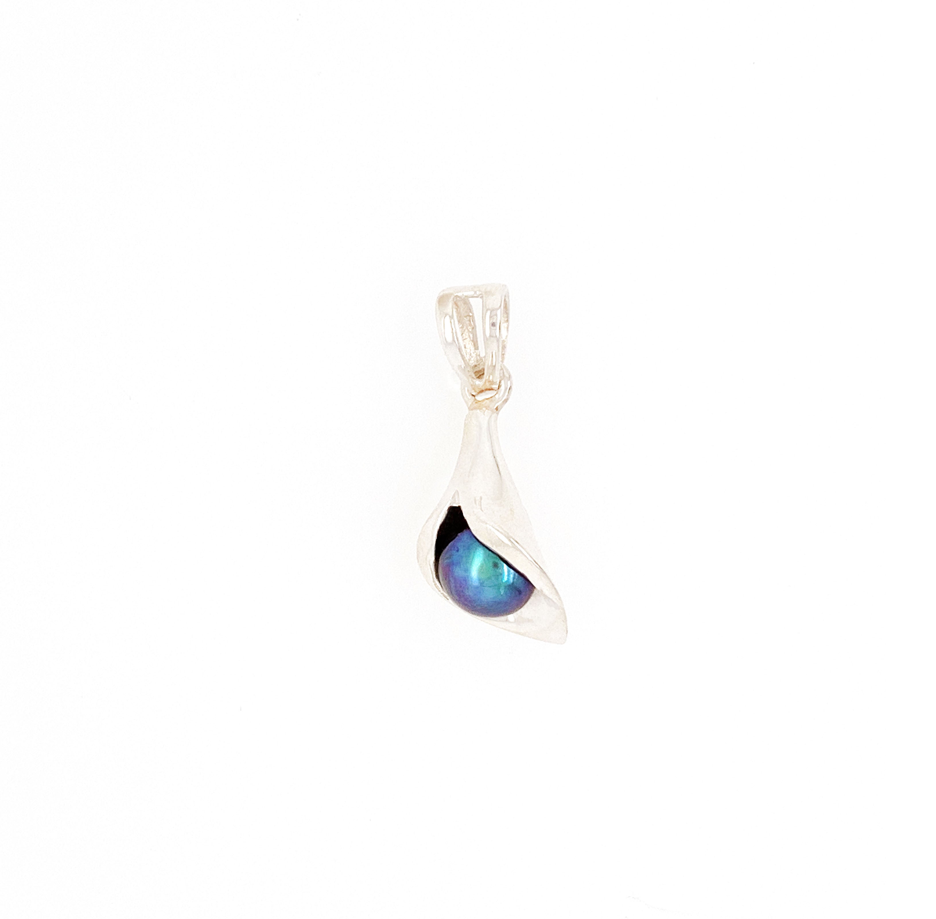 Calla Lily Tahitian Pearl Pendant
