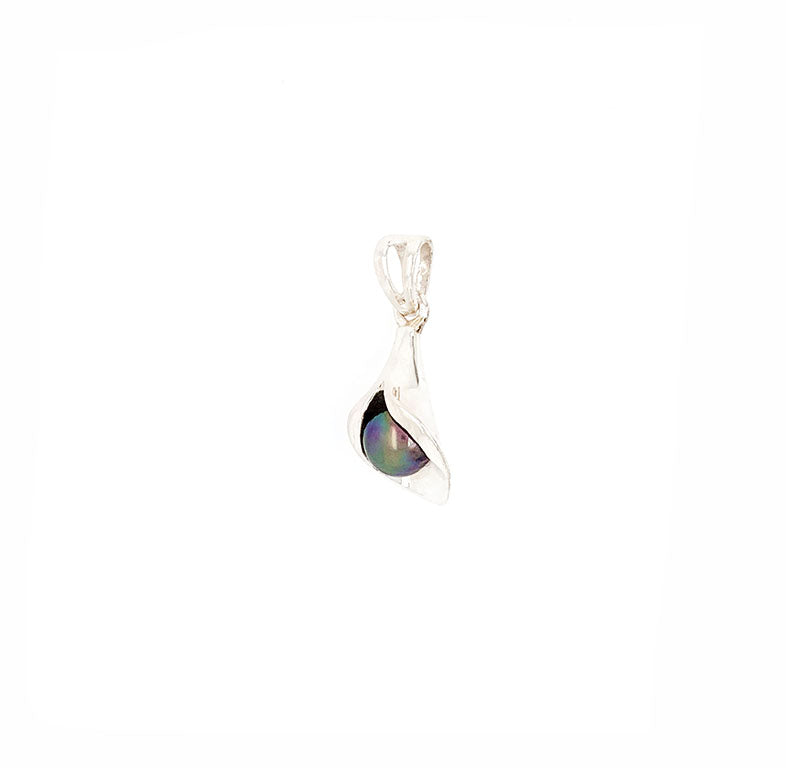 Calla Lily Tahitian Pearl Pendant