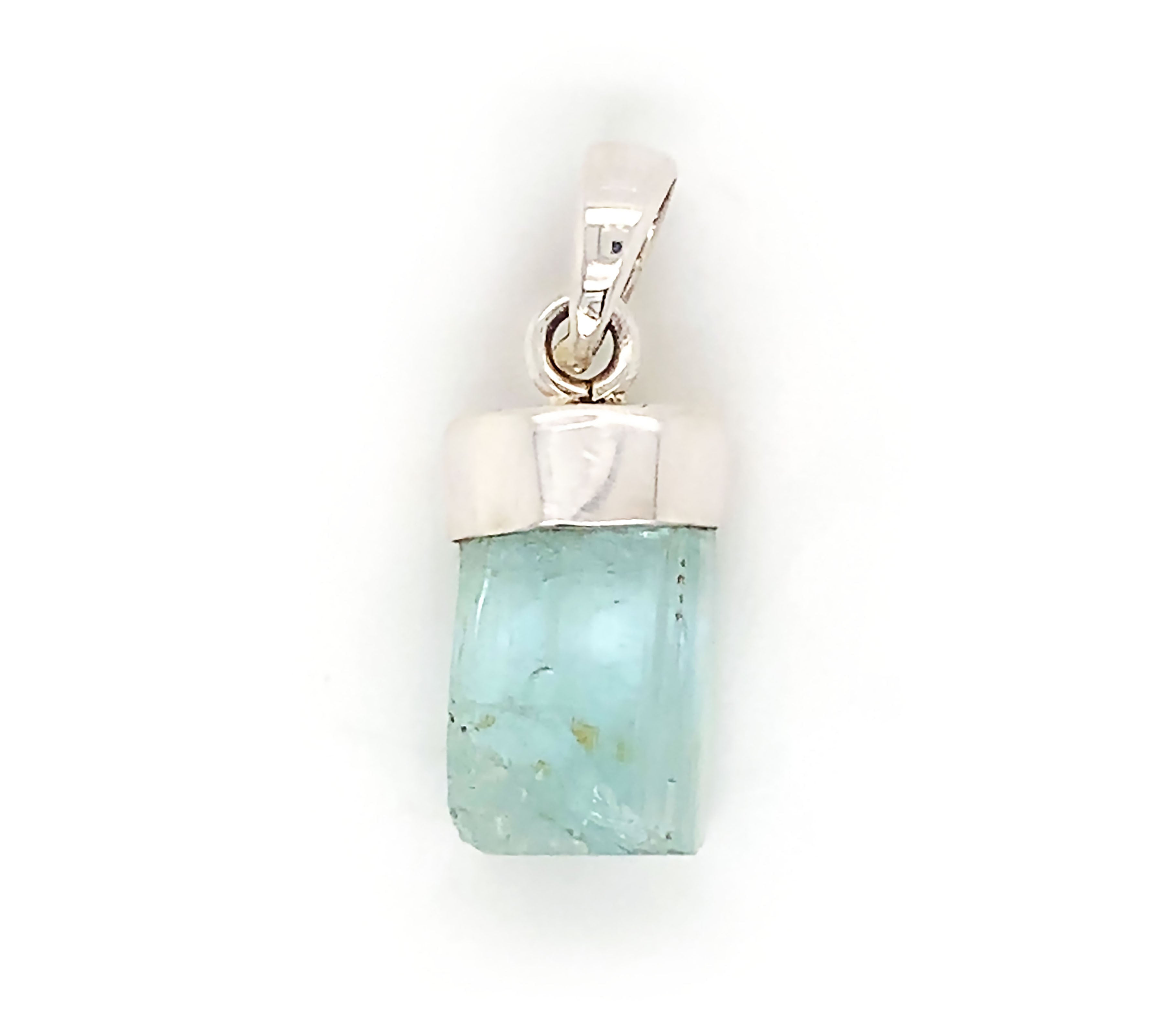 Silver Rough Aquamarine Pendant