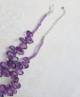 Silver Amethyst scatter necklace