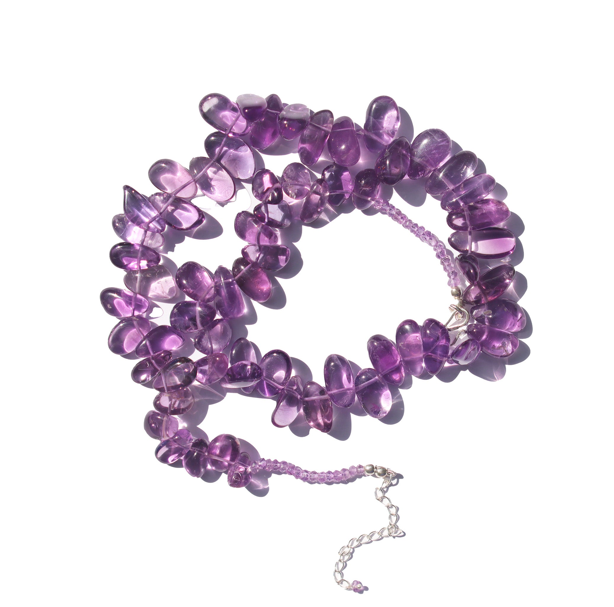 Silver Amethyst scatter necklace