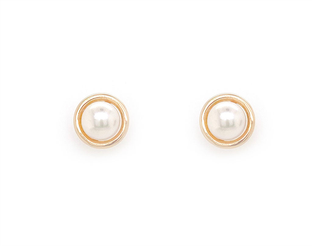 9ct yellow Gold Pearl Ball Studs