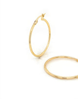 9ct Yellow Gold Round Hoops