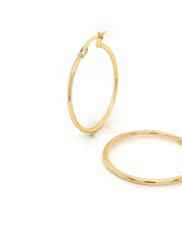 9ct Yellow Gold Round Hoops