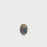 Silver Large Labradorite Ring