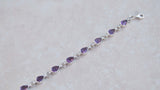 Silver Amethyst Pears Bracelet