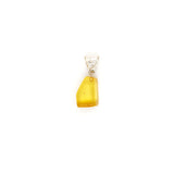 Silver Honey Amber Slice Pendant