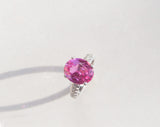 18kt White Gold Pink Topaz and Diamond Ring