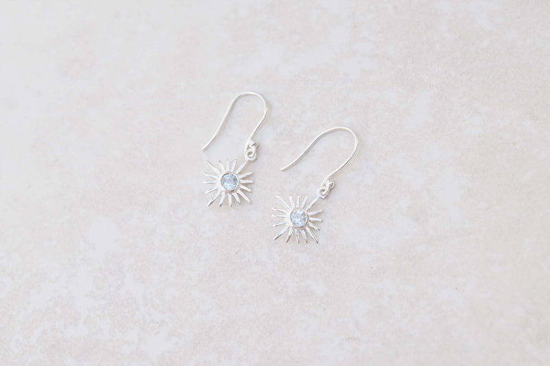 Aquamarine Stars Hook Earring