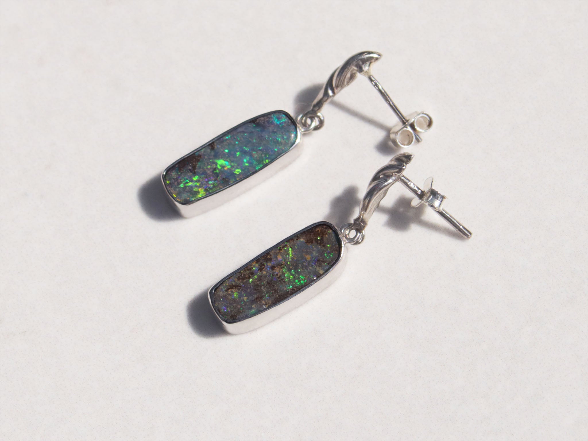 Silver Australian Boulder Opal drops