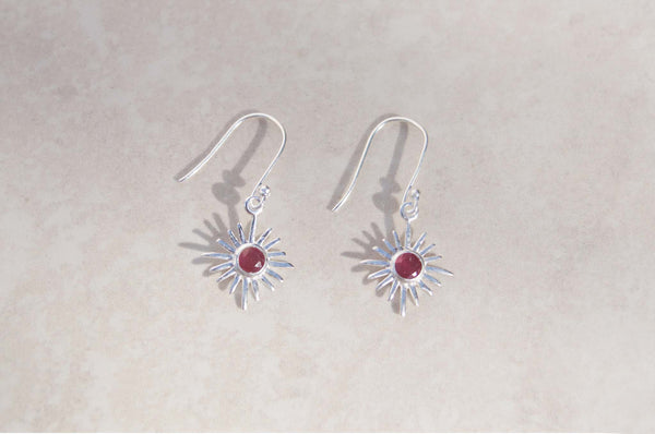 Ruby Stars Hook Earring