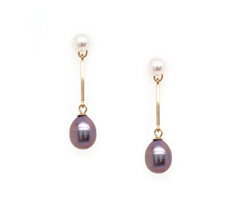 9kt Yellow Gold Twin Pearl drops