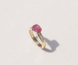 18ct yellow gold fancy ruby and diamond ring