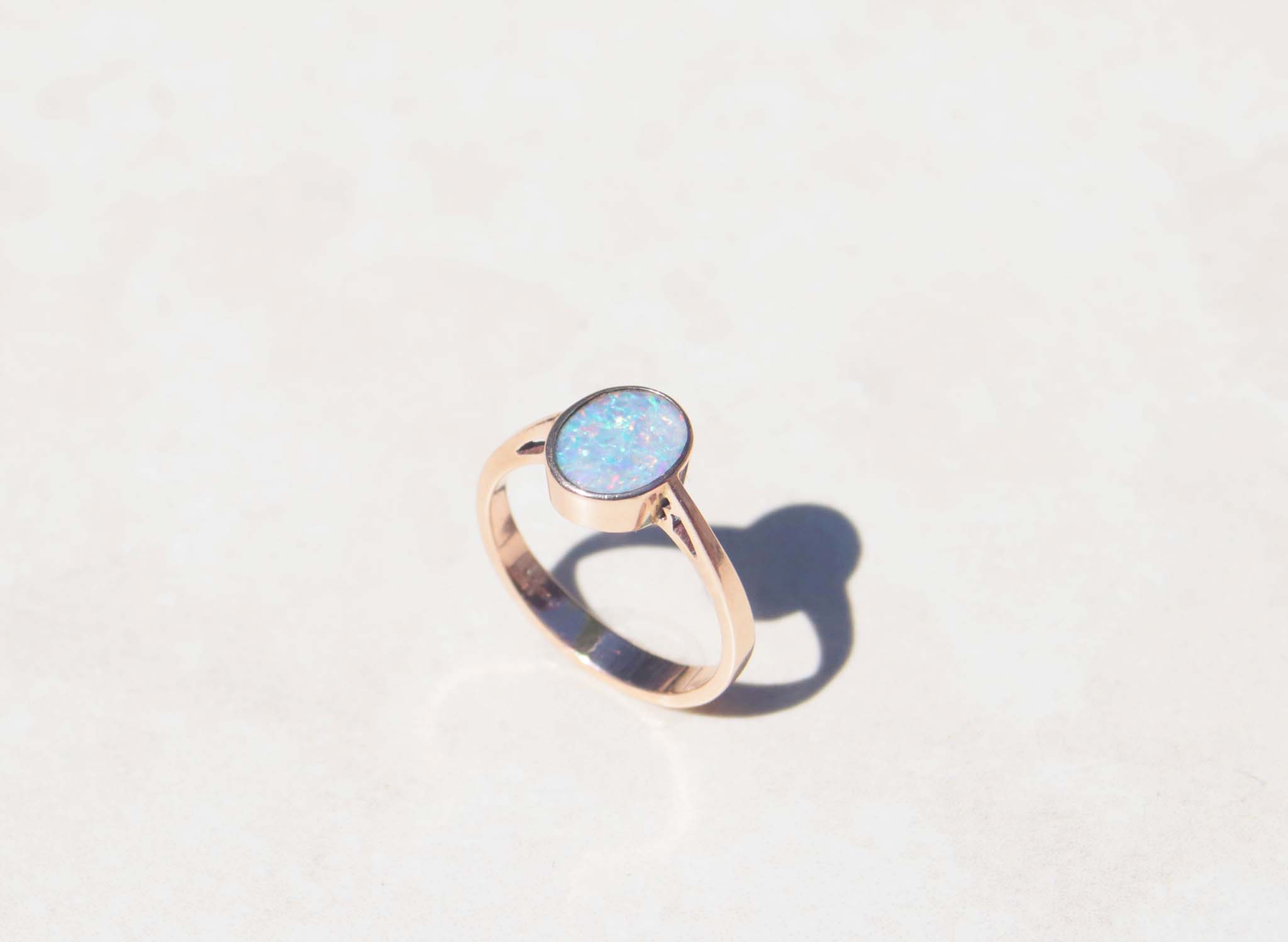 9ct Rose gold Opal galaxy ring