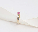 9ct Yellow Gold Solitaire Ruby ring