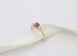 18ct Yellow Gold Ruby & Diamond Trilogy Ring