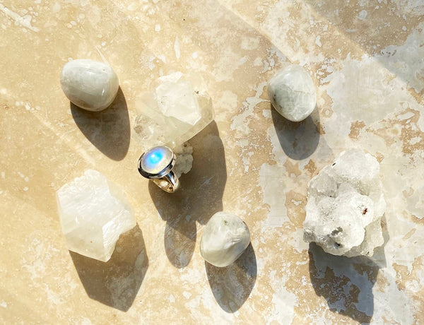 Silver Moonstone Ring